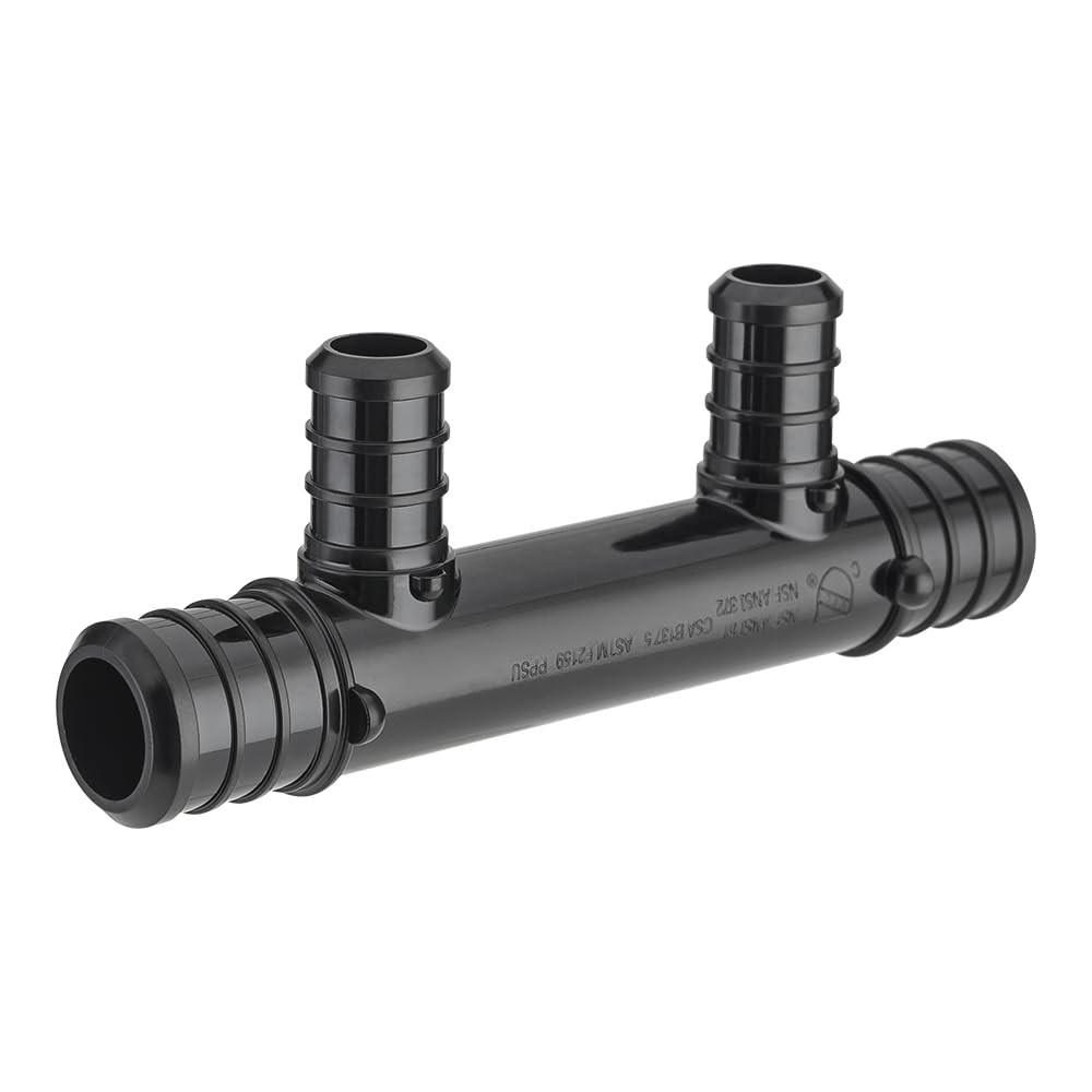 (Pack of 2) EFIELD Open 2 Ports Poly PPSU Open-2 2), Black