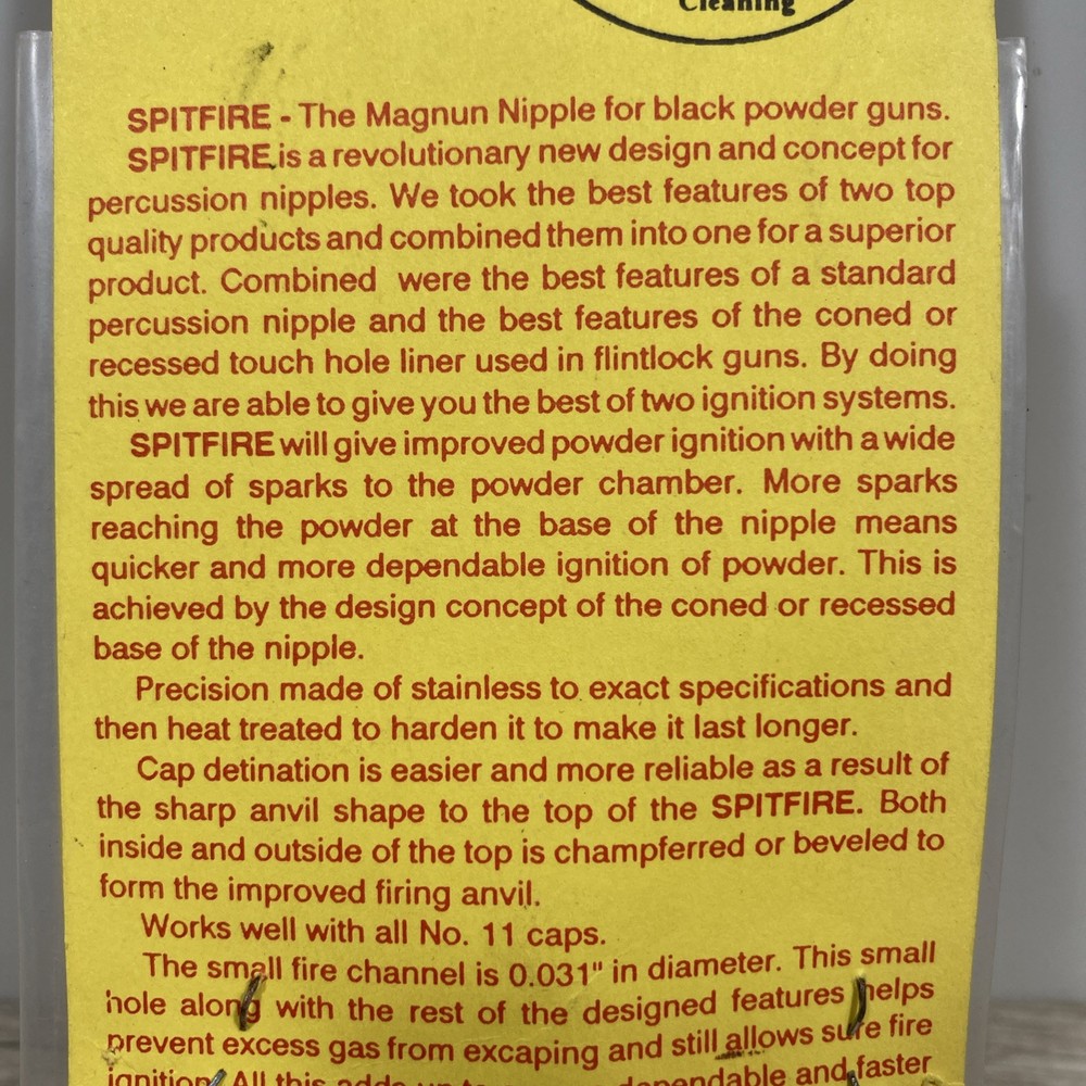 MSM Replacement Muzzleloader Spit Fire Magnum Musket Nipple 5/16x24 Thread 14140