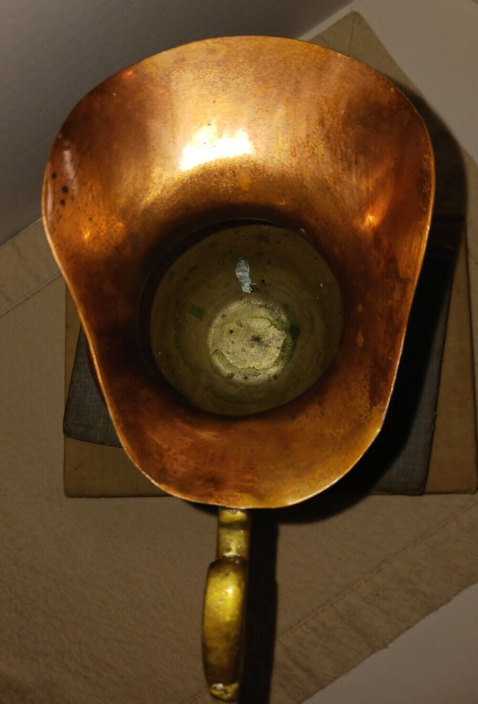 Vintage 7" Copper Pitcher w/Brass Handle