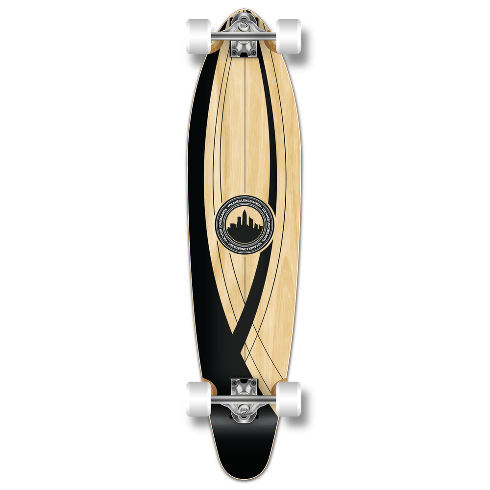 Yocaher Kicktail Crest Onyx Longboard Complete