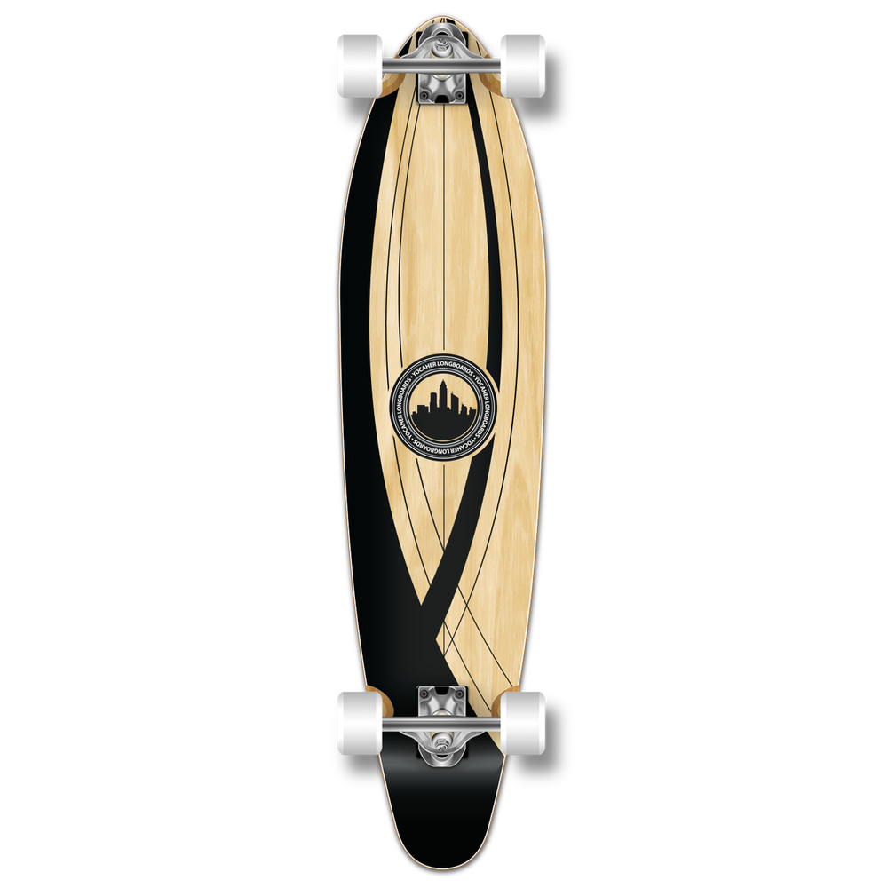 Yocaher Kicktail Crest Onyx Longboard Complete