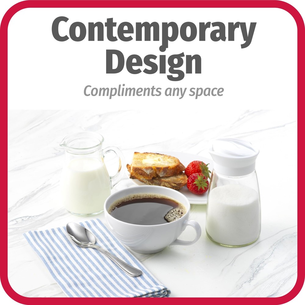 Glass Sugar Dispenser Kitchenware 12 oz Clear/White