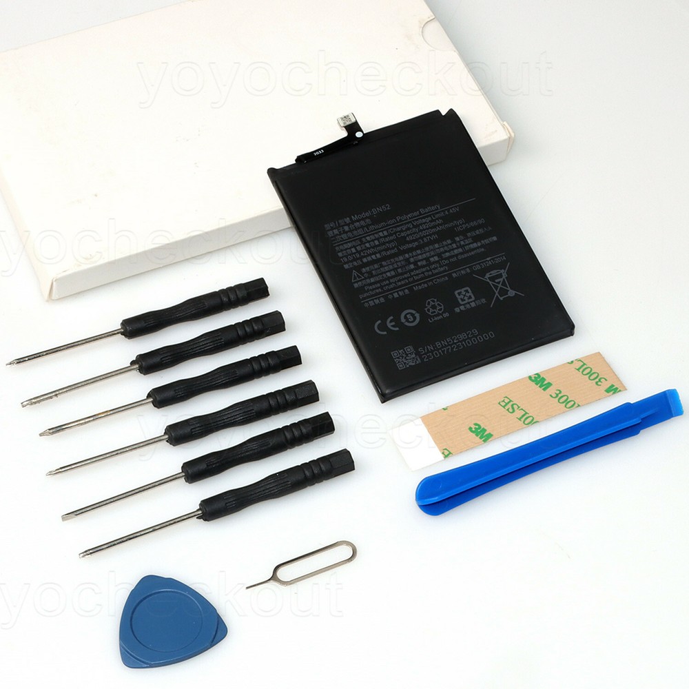 For Xiaomi Redmi Note 9S Battery BN52 M2003J6A1G Replacement Tool