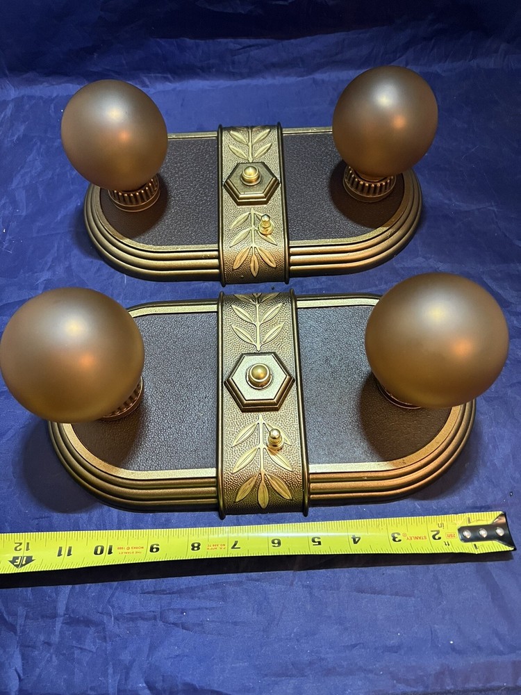 Rewired PAIR Two Socket light Fixtures beautiful Finish 145B