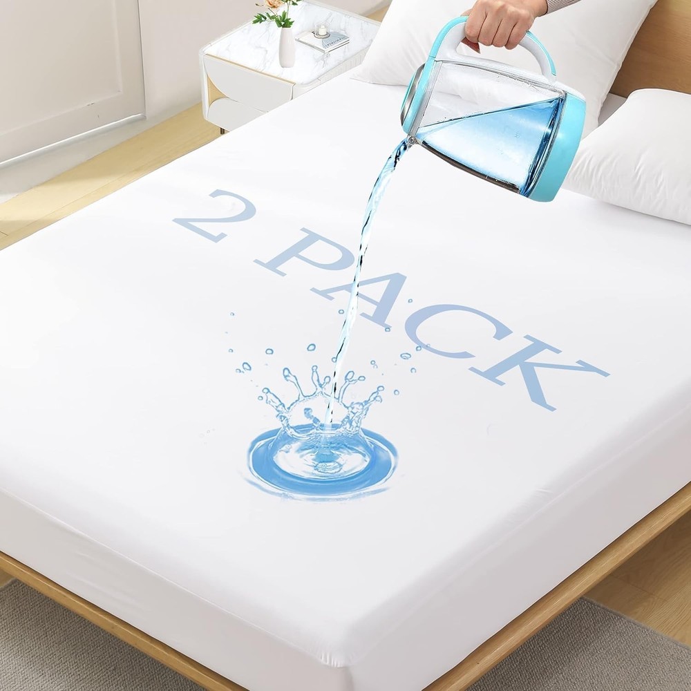 2 Pack Softhour Full Size Waterproof Mattress Protector, Stretch to 21'' Deep...