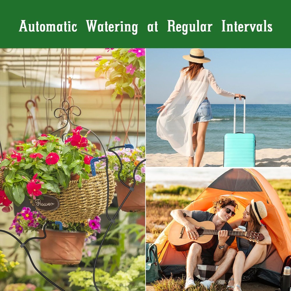 Solar powered automatic irrigation system, indoor DIY irrigation, 9 timed modes