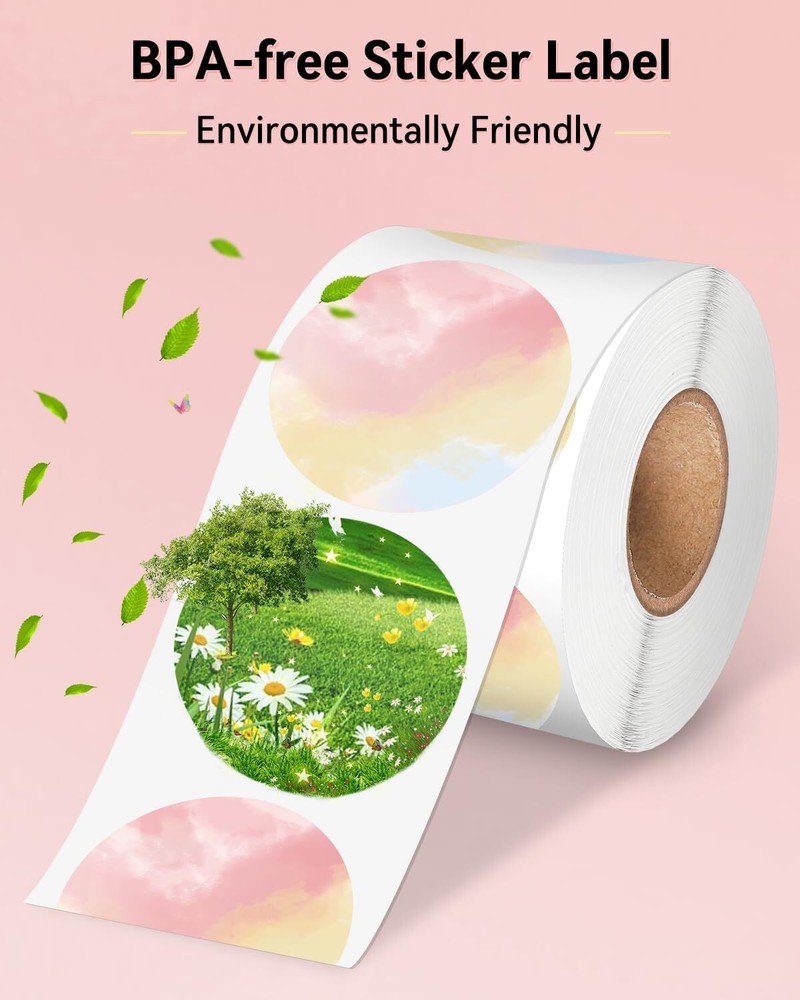 Phomemo 2" Direct Thermal Printer Label Self-Adhesive Round Sticker Address Tag
