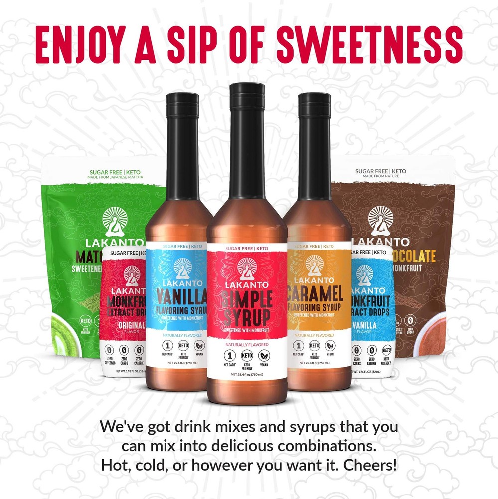 Lakanto Liquid Monkfruit Extract Drops Zero Calorie, Zero Sugar, Keto Drink ...