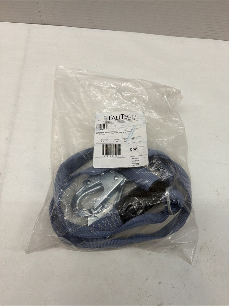 Falltech Blue Personal Fall Arrest or Fall Restraint Lanyard  8209 6ft