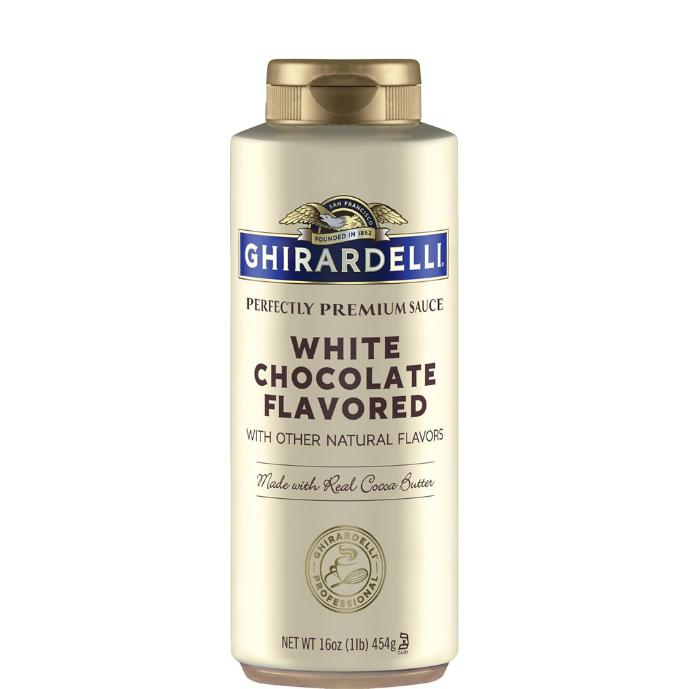 White Chocolate Flavored Sauce Squeeze Bottle, 16 Oz