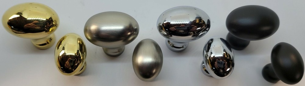 Solid Cast Brass Oval Knob pull mid-century modern Bean T shaped brass nickel