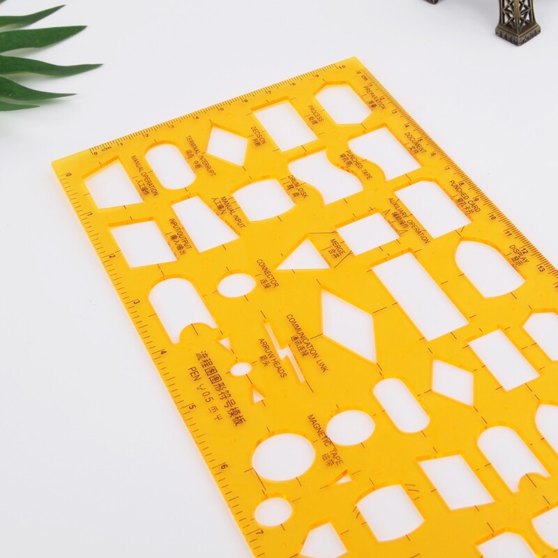 Resin Flow Chart Symbol Drafting Template Ruler Stencil Measuring Tool Student