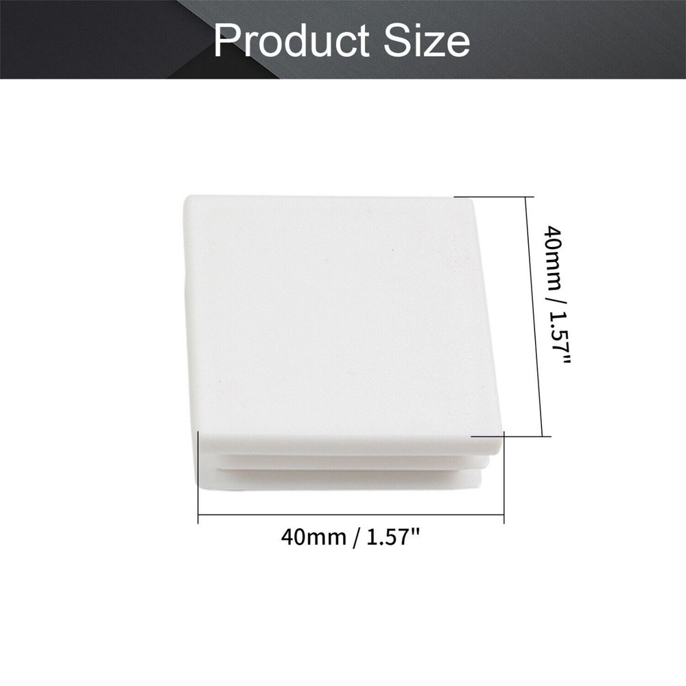 8/20Pcs Square Tube Hole Plug Plastic End Cap for Chair Table Glide Insert