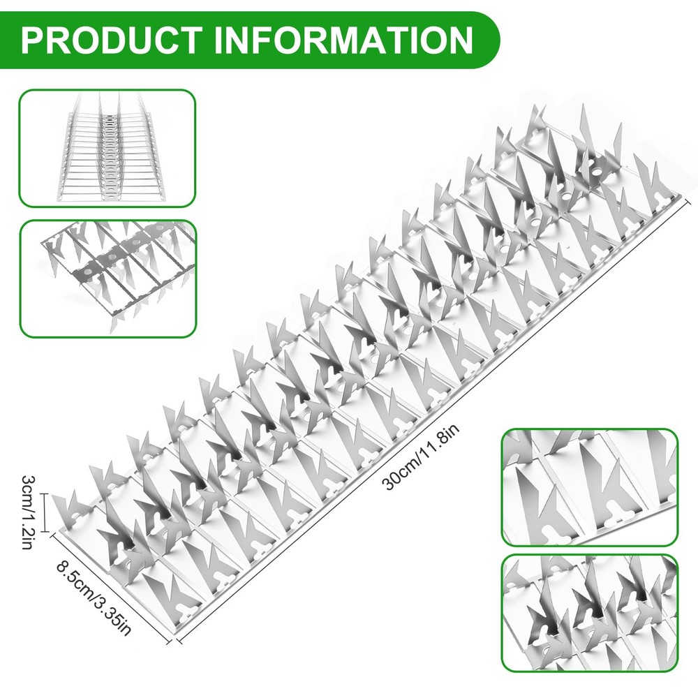 Puthpy 5 Pack Stainless Steel Squirrel Spikes for Bird Feeder, 5 FT Squirrel ...