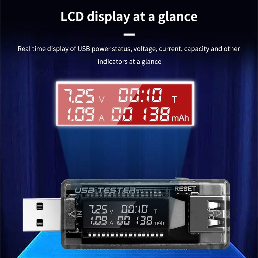 USB Tester, Current, Voltage, Charger, Capacitance, Tester, Voltmeter, Display9159