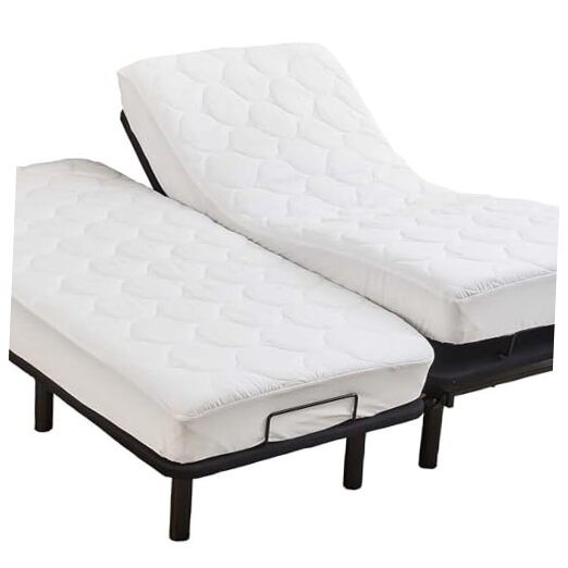 Quilted Mattress Topper Pad for Adjustable Bed Breathable Fitted Split King