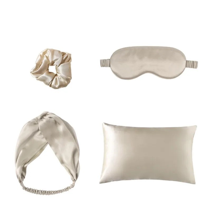 Eye mask, pillowcase, headband four-piece set