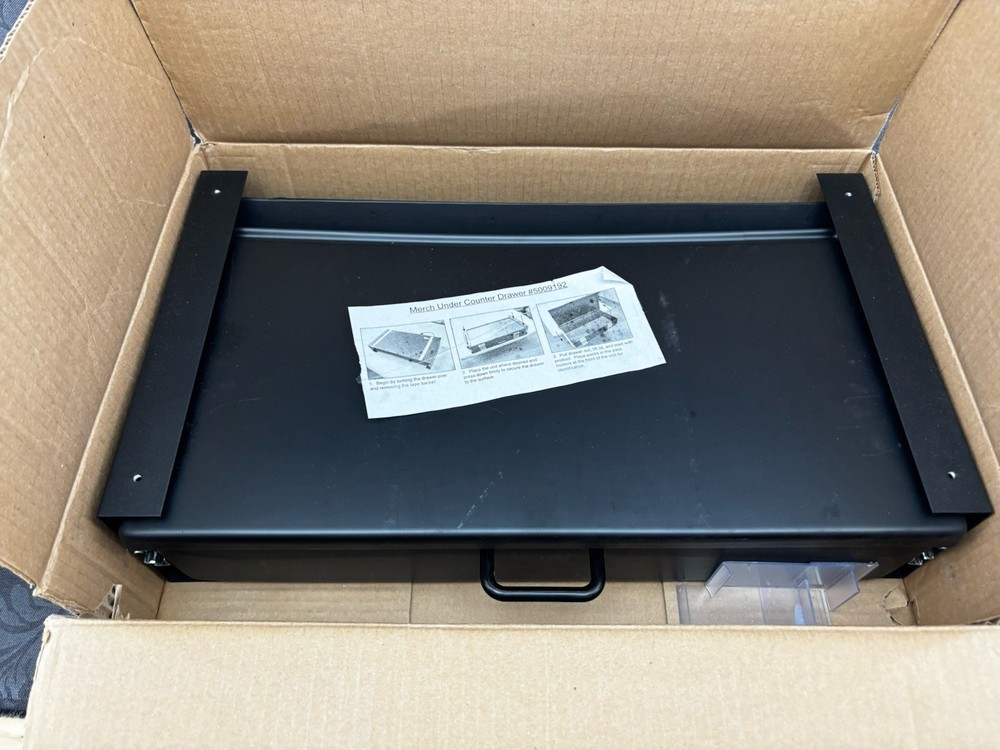 Merchandise Under Counter Drawer And Mounting Metal Bracket Guide Black Lined