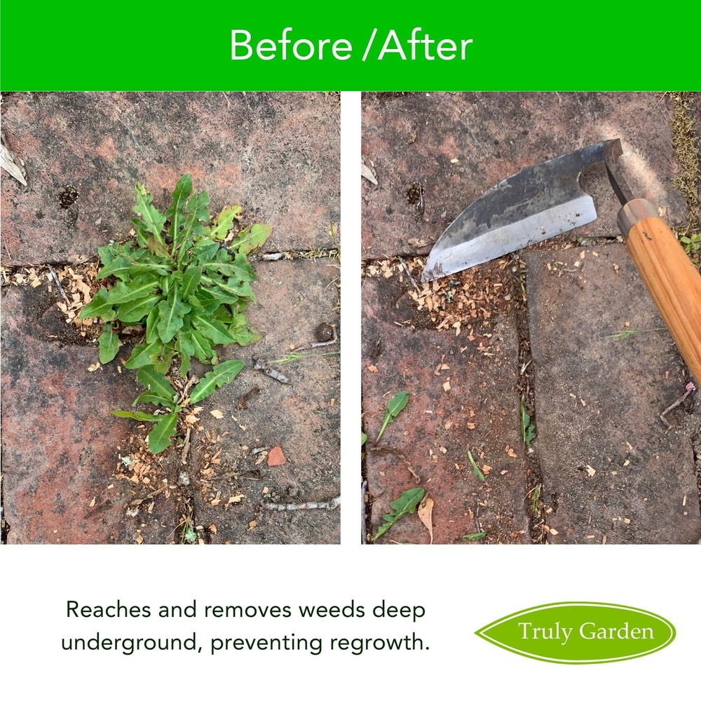 Effortless Weeding: Sharp Sickle Cuts Roots, Saves Time - with Thick Leather...