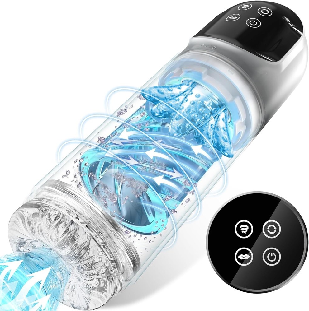 Male Masturbaters Automatic HandsFree Rotating Cup Thrusting Stroker Lubricants