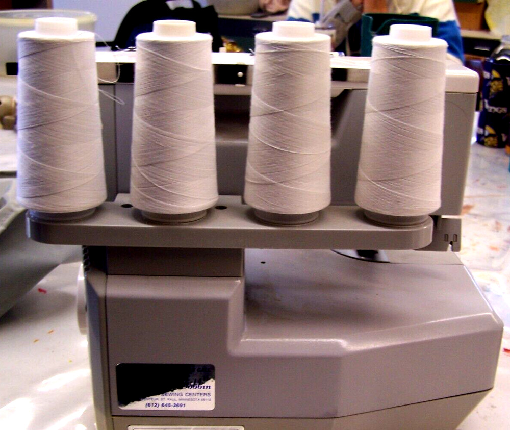 used Elna Lock Pro 4 DC Overlock Serger Machine plus Accessories powers up