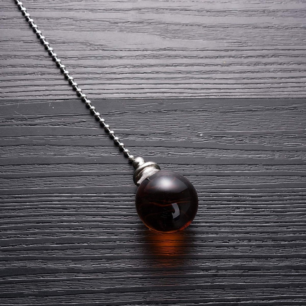 Ceiling Fan Pull Chain Set - 2 pieces Amber Crystal Ball 30mm Diameter Fan Pull