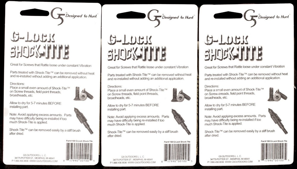 G5 Outdoors ShockTite Archery Thread Lock Broadhead Field Tip ReusableThreadlock