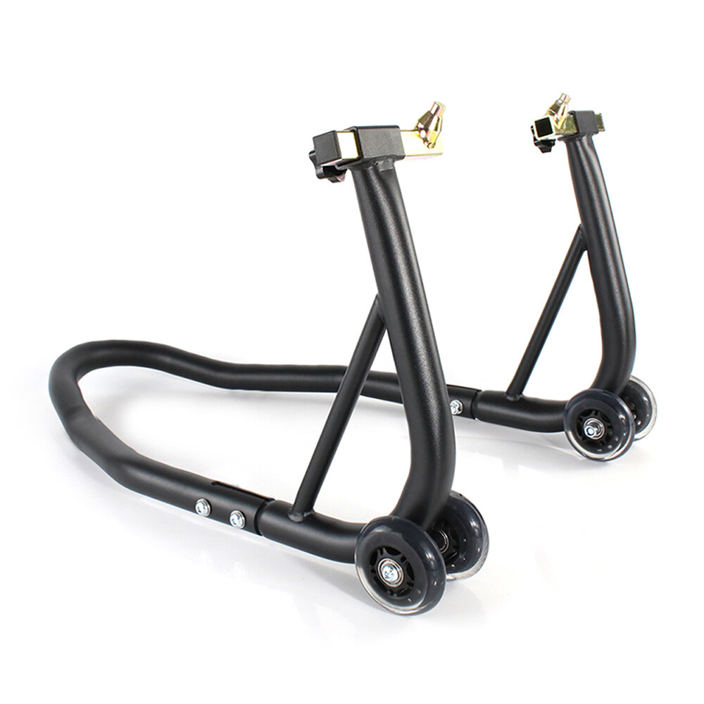 Motorcycle Front Wheel Lift Stand Adjustable Swingarm Spool Paddock Stand Black