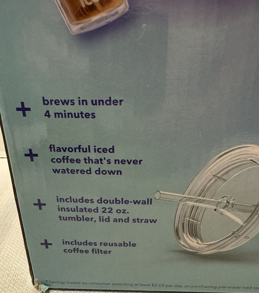 New/Open Box Mr. Coffee Single Serve Iced Coffeemaker, White