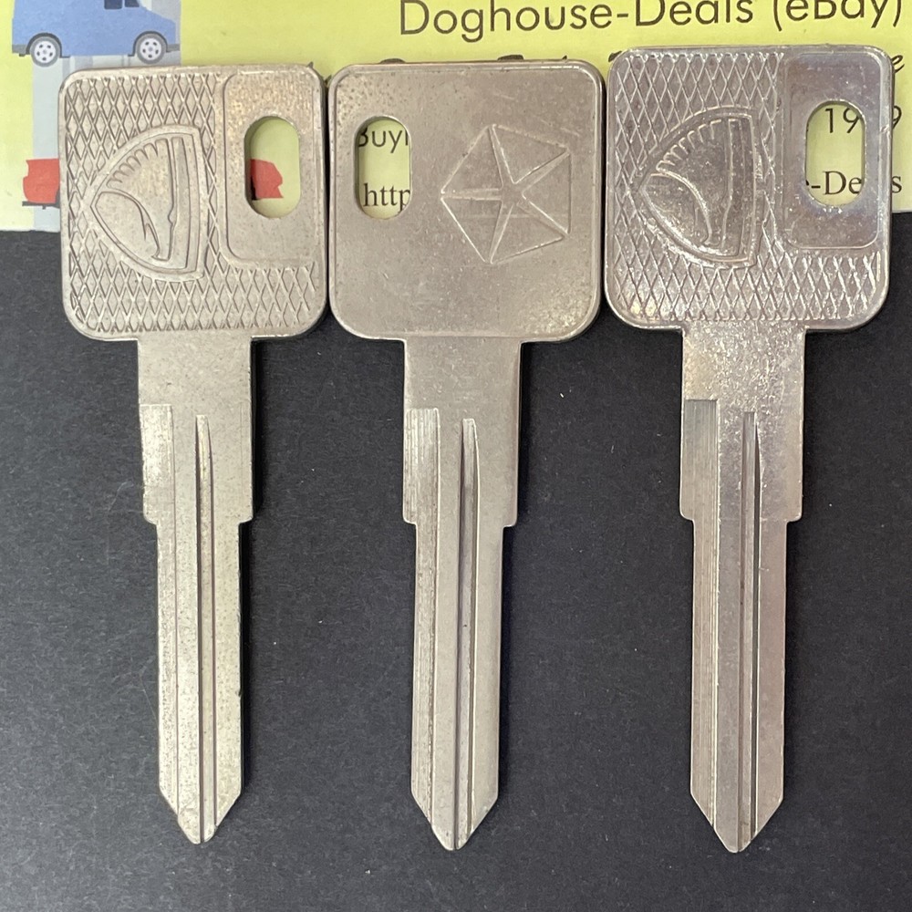 3- Dodge Eagle Key Blanks, ILCO RN32, KAR84729, Free US Ship