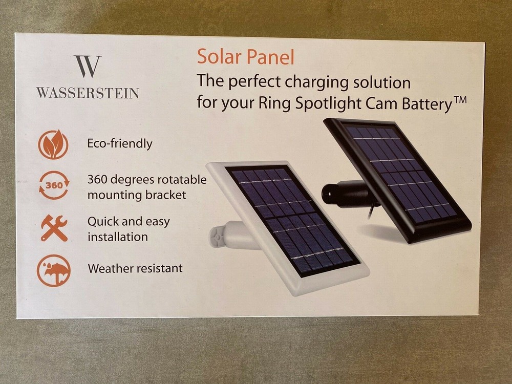 Wasserstein Solar Panel for Spotlight Cam & Stick Up Cam Battery (2 Pack) White