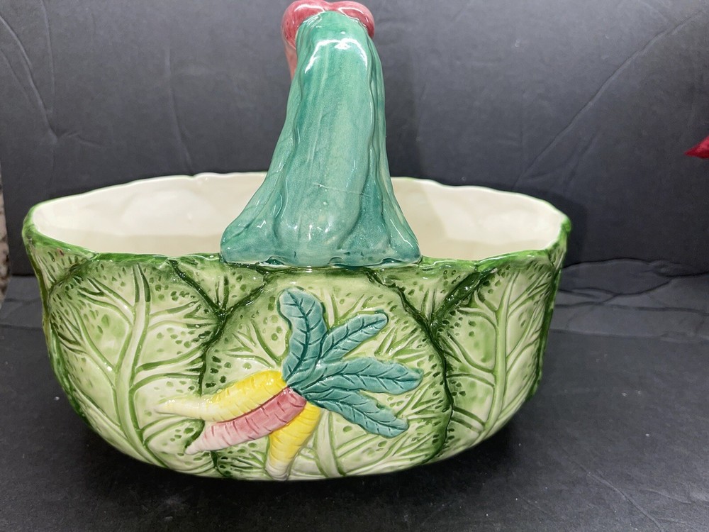 Bunny Lane Lettuce Basket Carrot HandlE W/Removable Bunny" Easter Strata Group