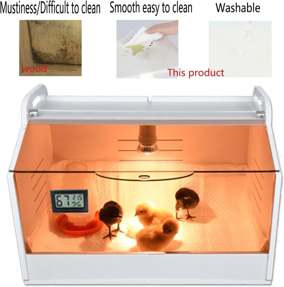 Intelligent Chick Brooder Box with Heat Lamp & Digital Temp Display Starter Kit