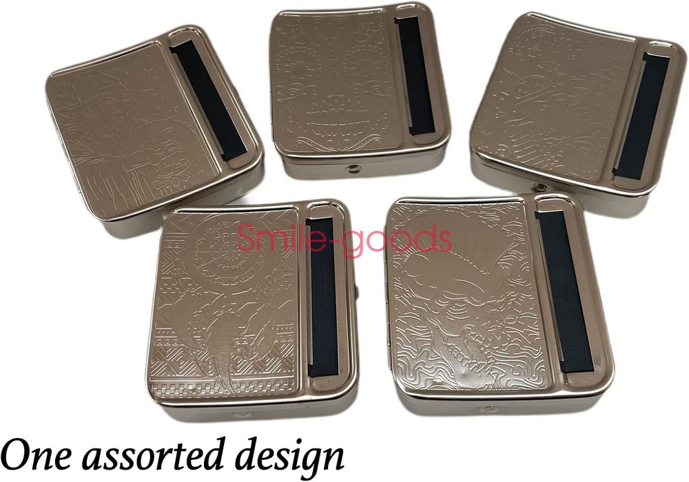 SILVER AUTOMATIC ROLLING Machine Tin Box Metal Roller Cigarette Tobacco Roll 5PC