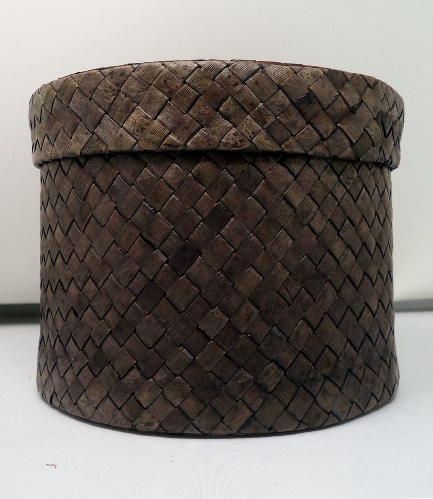 Dark Brown 5" Lidded Basket