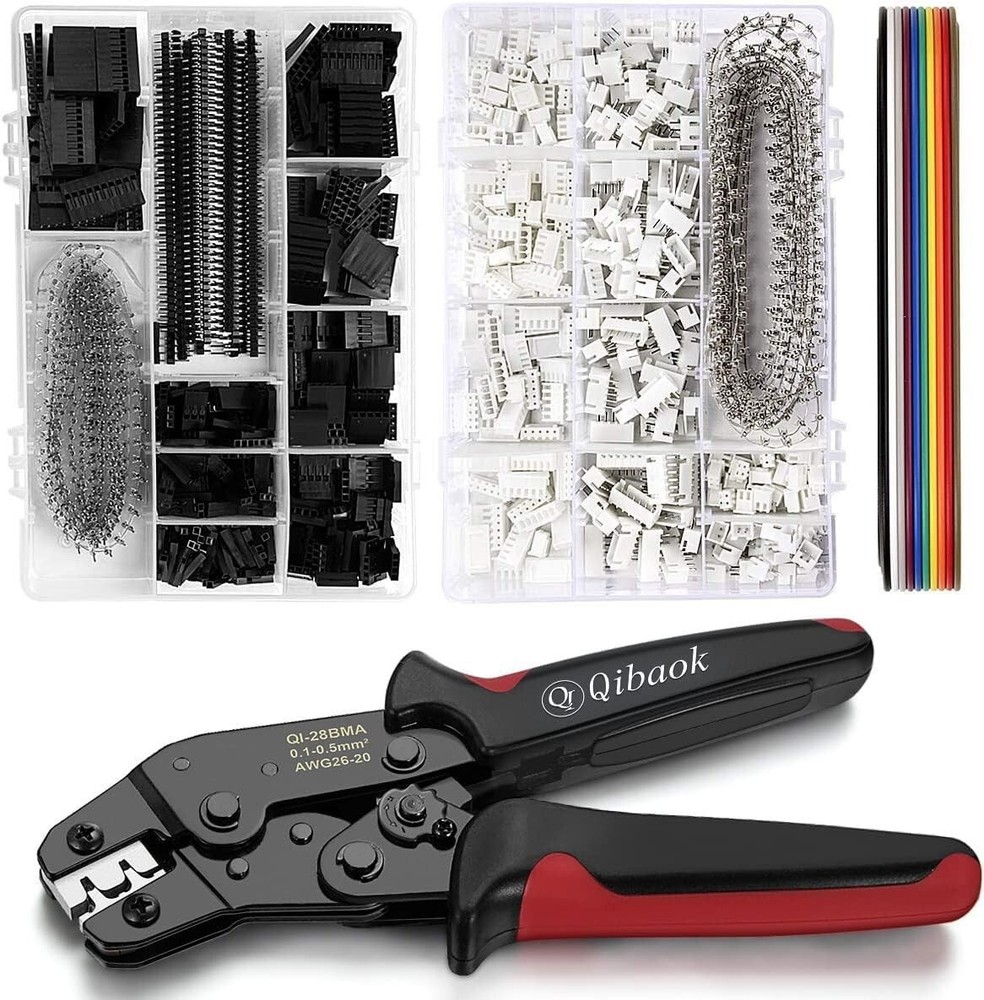Professional Ratcheting Crimper with Extensive Connector Kit for DIY Electronics