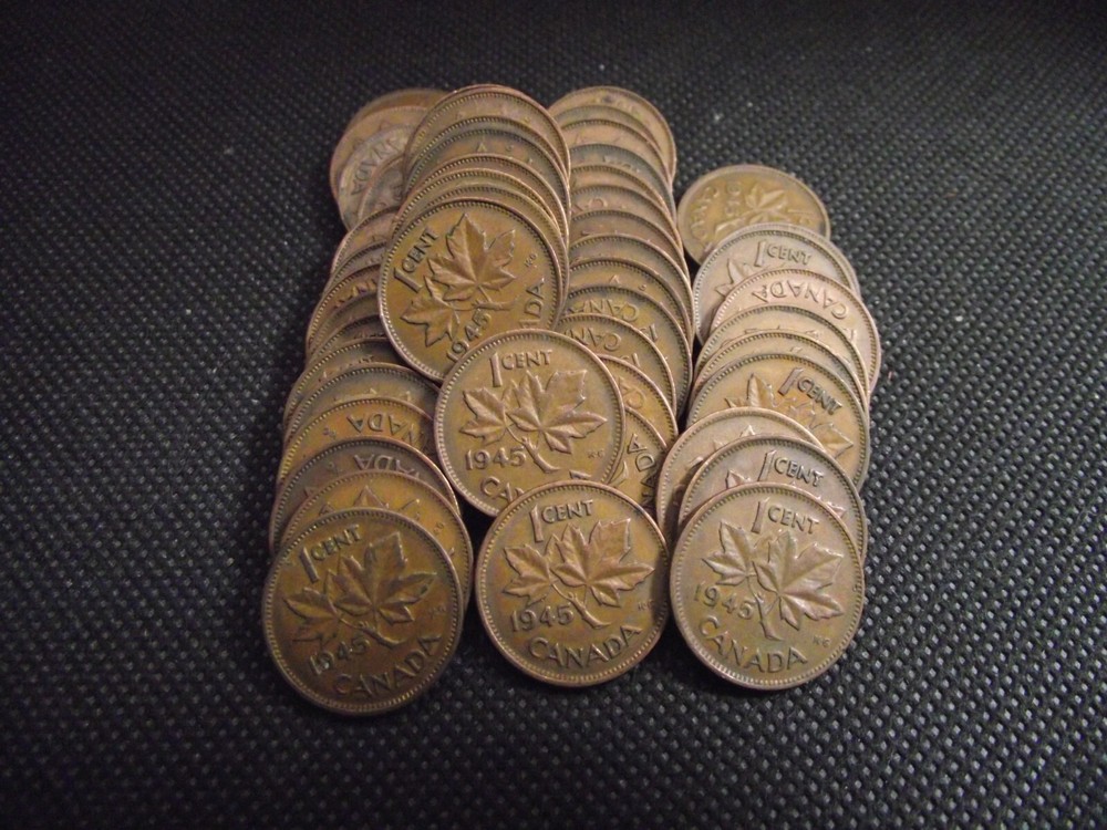 Canada 1945 Cent 50 Coin Roll