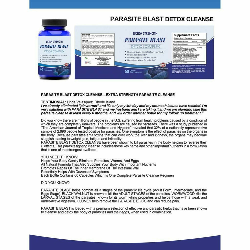 Coconut Colon Detox Weight Loss & Parasite Blast Digestive Support Capsules Pack
