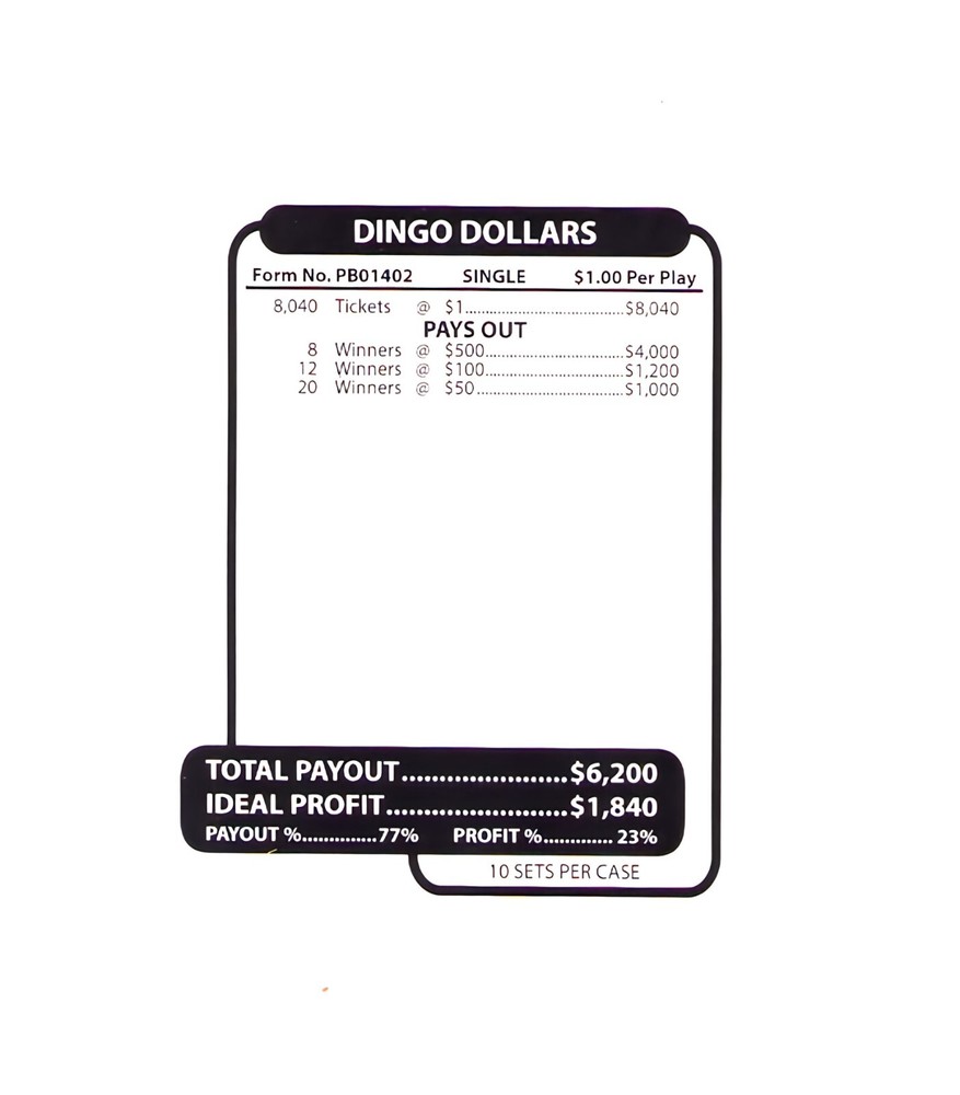 Pull Tab Tickets - Jar Tickets - Game - Dingo Dollars