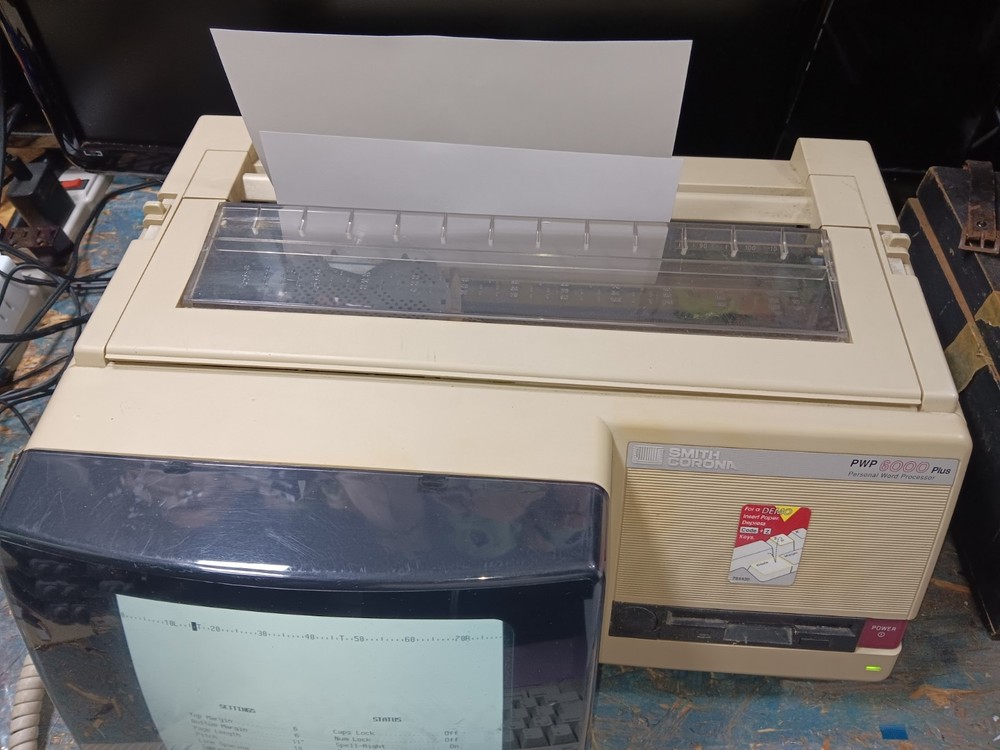 Smith Corona EXACT PWP 6000 PLUS #1-POWERS-MENU SCREEN-TYPES-DRIED INK-DIRTY-SEE