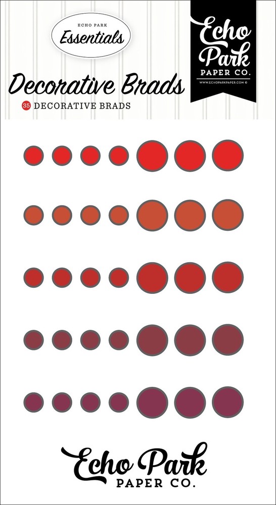 Echo Park Decorative Brads-Red - 3 Pack