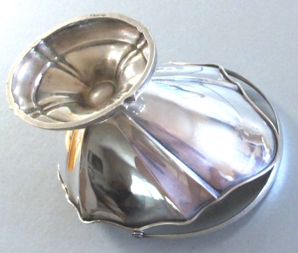 SOLID STERLING SILVER Deep Bowl Dish with Handle - Webster Company
