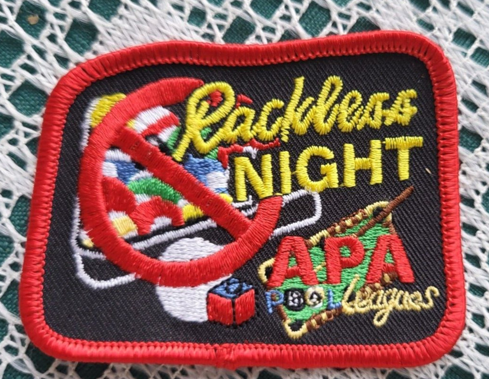 APA POOL BILLIARDS RACKLESS PATCH-NEW