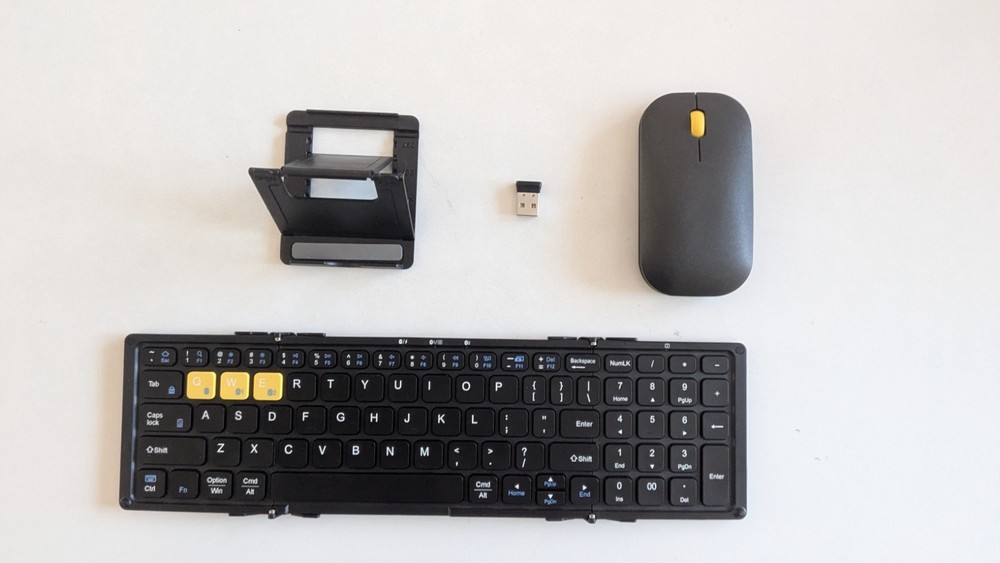 Foldable Wireless and Bluetooth Keyboard and Mouse Combo