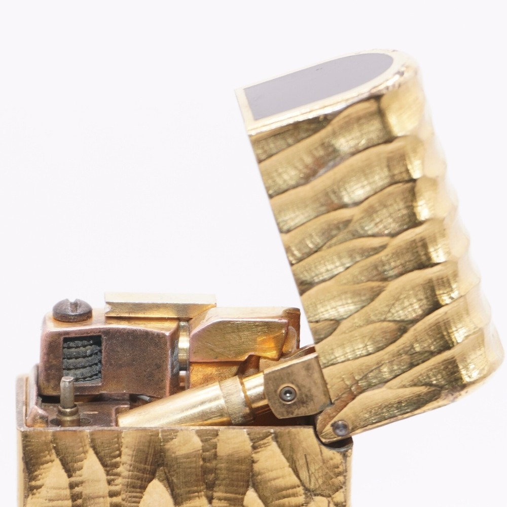 Dunhill Dome Lighter Gold plated with Black Lacquer_ Fully Working Condition