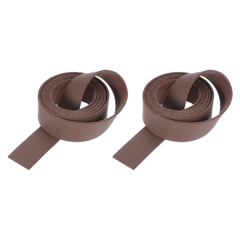 Leather Straps Strip Belt 2cm(0.8" Width) Leather Strips Brown, 2pcs