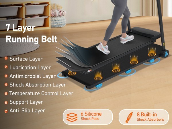 Foldable Treadmill 8% Incline 3.0HP 10MPH Type C & USB Charge Bluetooth Speaker
