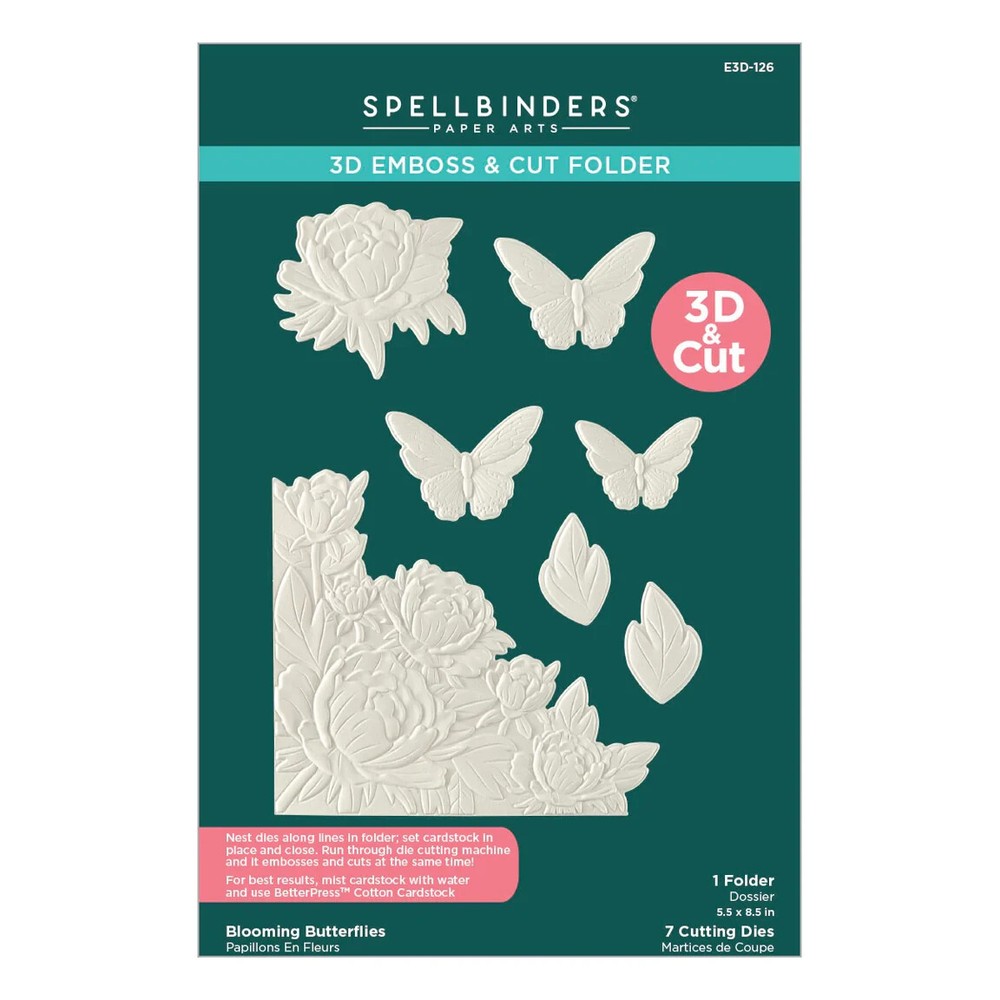 Spellbinders 3D Emboss & Cut Folder "BLOOMING BUTTERFLIES" Embossing + Die 2025
