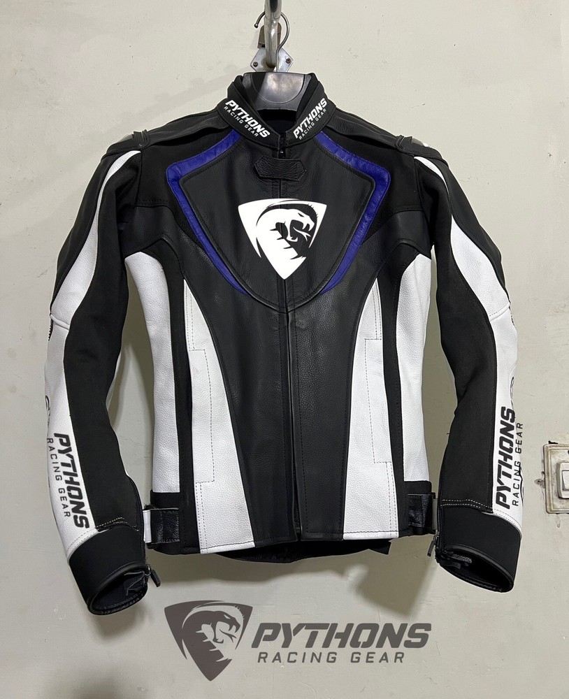 Pythons Racing Leather Jacket  Pythons Customised Race Real Leather Jacket