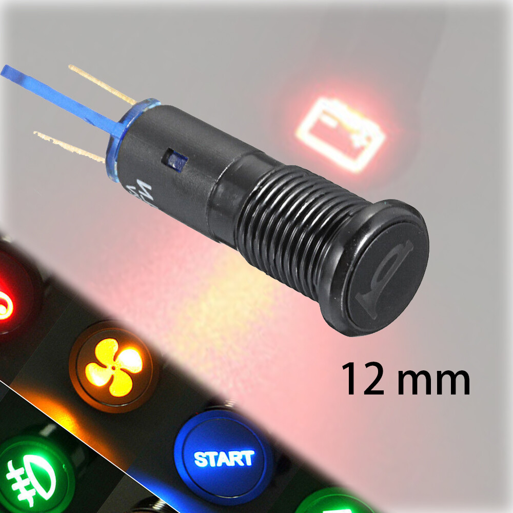 Car Boat 12mm LED Indicator Light Dash Dashboard Panel Warning Pilot Lamp